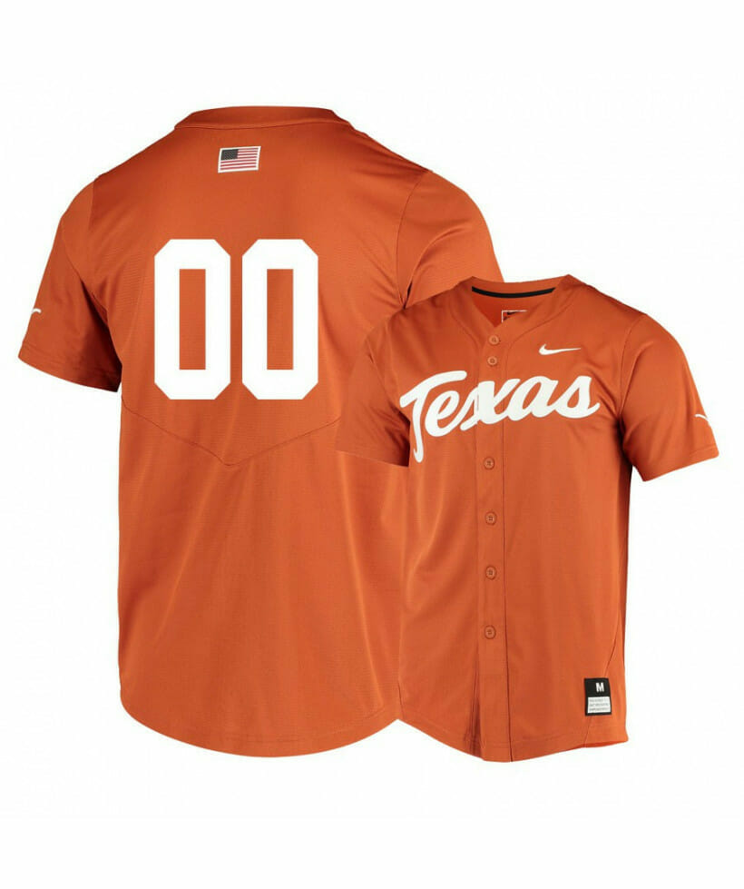Custom Texas Longhorns Jersey Name Number Baseball Elite Orange, Top Smart Design Custom Texas Longhorns Jersey Name Number Baseball Elite Orange, Top Smart Design