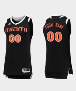 Miami Hurricanes Jersey Name and Number Customizable College Basketball Jerseys Chase Black White