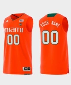 Miami Hurricanes Jersey Name and Number Customizable College Basketball Jerseys Replica Swingman Orange