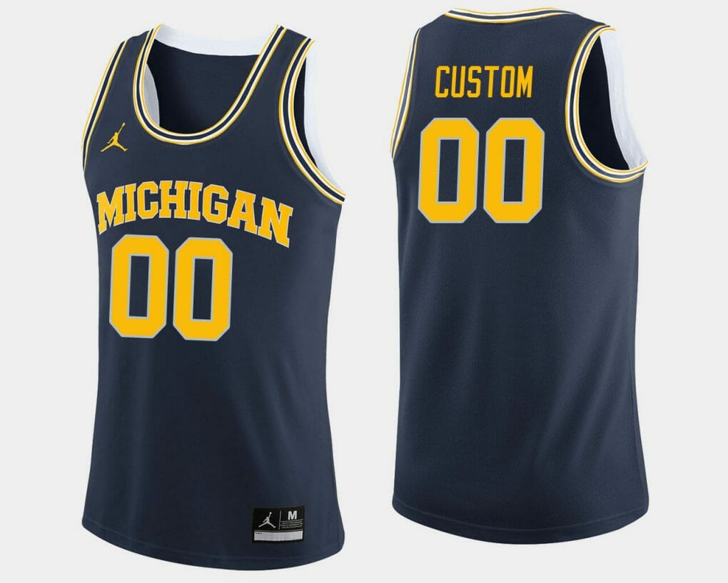 Michigan Wolverines Jersey Name and Number Customizable College Basketball Jerseys Navy, Top Smart Design Michigan Wolverines Jersey Name and Number Customizable College Basketball Jerseys Navy, Top Smart Design