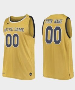 Notre Dame Fighting Irish Jersey Name and Number Customizable College Basketball Jerseys Replica Gold