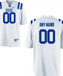 Custom Duke Blue Devils Jersey Name and Number College Football White