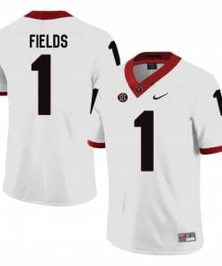 Georgia Bulldogs #1 Justin Fields NCAA College Football Jersey White