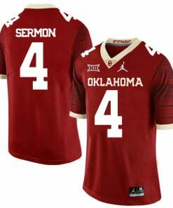 Oklahoma Sooners #4 Trey Sermon Football Jersey Chai Pattern Red