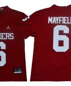 Oklahoma Sooners #6 Baker Mayfield Football Jersey Legendary Red XII Patch
