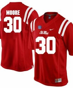 Ole Miss Rebels #30 A.J. Moore NCAA College Football Jersey Red