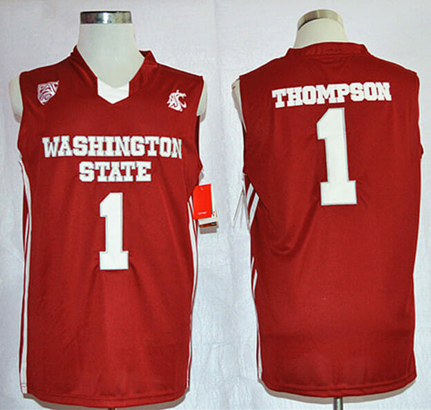 Washington State Cougars #1 Klay Thompson NCAA Basketball Jersey Red, Top Smart Design Washington State Cougars #1 Klay Thompson NCAA Basketball Jersey Red, Top Smart Design