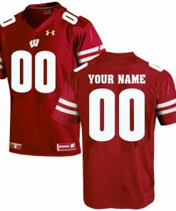 Customized Wisconsin Jersey Name Number Red College Football