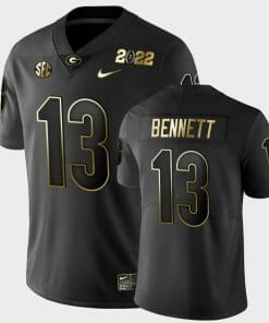 Stetson Bennett Jersey Georgia Bulldogs #13 2021 National Champions Black Golden
