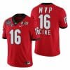 Georgia Bulldogs #16 Lewis Cine 3-Times CFP National Champions Jersey Red MVP 2 Georgia Bulldogs #16 Lewis Cine 3-Times CFP National Champions Jersey Red MVP