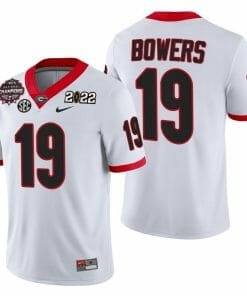 Brock Bowers Jersey White #19 Georgia Bulldogs 2021-22 CFP National Champions