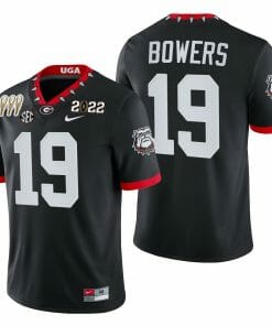 Georgia Bulldogs #19 Brock Bowers 3-Times CFP National Champions Jersey Black