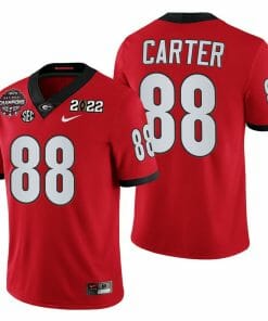 Georgia Bulldogs #88 Jalen Carter 2021-22 CFP National Champions Jersey Red Uniform