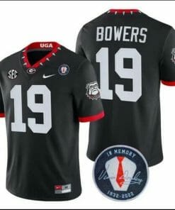 Brock Bowers Jersey UGA #19 Honoring Vince Dooley Patch Black