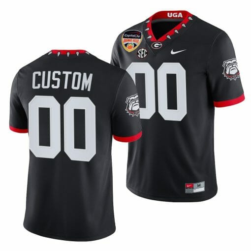 Custom Bulldogs Jersey Name And Number 2021 Orange Bowl Black College Football Playoff