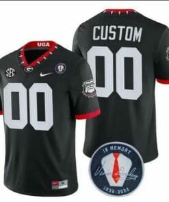 Georgia Bulldogs Jersey Custom Name and Number Honoring Vince Dooley Patch Black