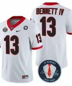 White Stetson Bennett Jersey #13 Georgia Bulldogs Honoring Vince Dooley Patch