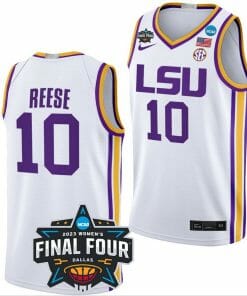 Angel Reese Jersey LSU Tigers College Basketball 2023 NCAA Final Four Garnet White #10