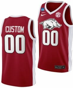 Custom Arkansas Razorbacks Jersey Name And Number 2023 NCAA March Madness College Basketball Red Elite