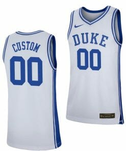 Custom Duke Blue Devils Jersey Name And Number College Basketball White Replica