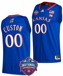 Custom Kansas Jayhawks Jersey College Basketball National Champions Logo Royal