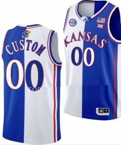 Custom Kansas Jayhawks Jersey College Basketball Split Edition White Royal
