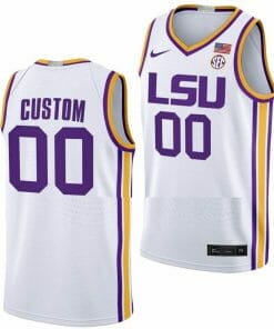Custom LSU Tigers Jersey Name and Number College Basketball Limited White