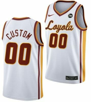 Custom Loyola Ramblers Jersey Name and Number College Basketball MVC Championship White, Top Smart Design Custom Loyola Ramblers Jersey Name and Number College Basketball MVC Championship White, Top Smart Design