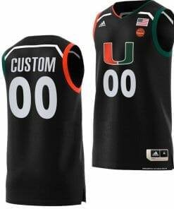 Custom Miami Hurricanes Jersey Name and Number College Basketball Black Replica