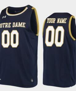 Custom Notre Dame Jersey College Basketball Navy