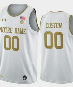 Custom Notre Dame Jersey College Basketball White Golden