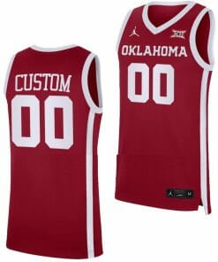 Custom Oklahoma Sooners Jersey Name and Number College Basketball Away Crimson