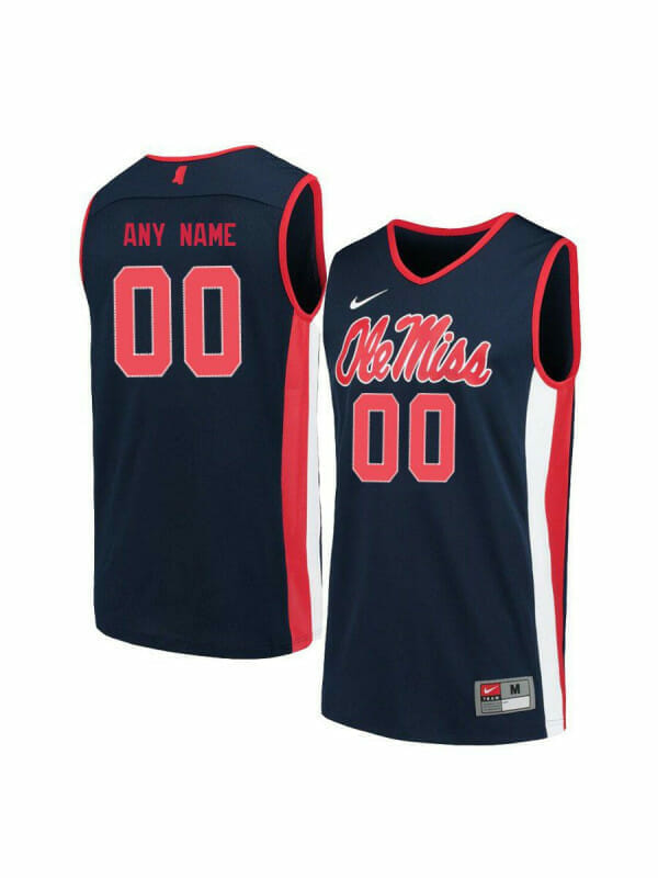 Custom Ole Miss Rebels Jersey College Basketball Name and Number Elite Navy, Top Smart Design Custom Ole Miss Rebels Jersey College Basketball Name and Number Elite Navy, Top Smart Design