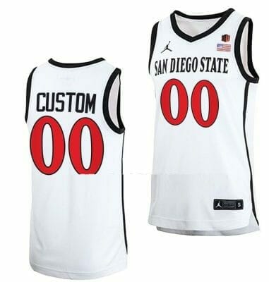 Custom San Diego State Aztecs Basketball Jersey Name And Number 2023 NCAA White, Top Smart Design Custom San Diego State Aztecs Basketball Jersey Name And Number 2023 NCAA White, Top Smart Design