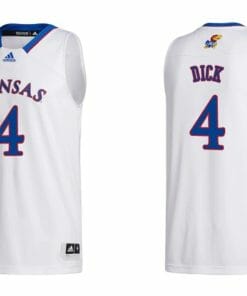Men's #4 Gradey Dick Jersey Kansas Jayhawks College Basketball Jerseys White