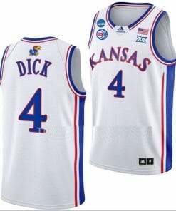 Gradey Dick Jersey Kansas Jayhawks College Basketball 2023 NCAA March Madness White #4