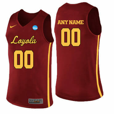 Custom Loyola Ramblers Jersey College Basketball Name and Number Red, Top Smart Design Custom Loyola Ramblers Jersey College Basketball Name and Number Red, Top Smart Design