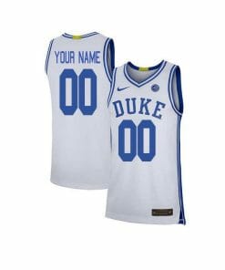 Custom Duke Blue Devils Jersey Name and Number Basketball Elite White Blue
