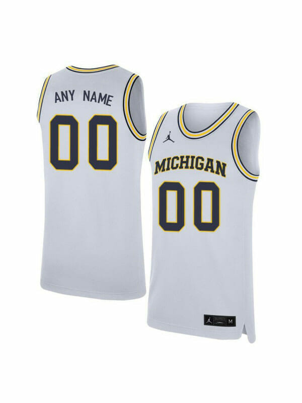 Custom Michigan Wolverines Jersey College Basketball Name and Number Elite White Retro, Top Smart Design Custom Michigan Wolverines Jersey College Basketball Name and Number Elite White Retro, Top Smart Design