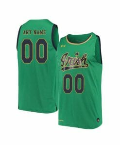 Custom Notre Dame Jersey College Basketball Name and Number Green Retro