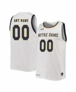 Custom Notre Dame Jersey College Basketball Name and Number White Retro