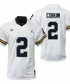 Michigan Wolverines #2 Blake Corum Jersey Alumni Player NCAA Football Game Jersey White