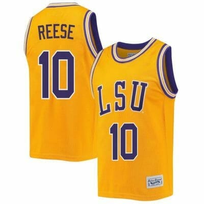 Angel Reese Jersey LSU Tigers Basketball 2023 NCAA College Retro Gold #10, Top Smart Design Angel Reese Jersey LSU Tigers Basketball 2023 NCAA College Retro Gold #10, Top Smart Design