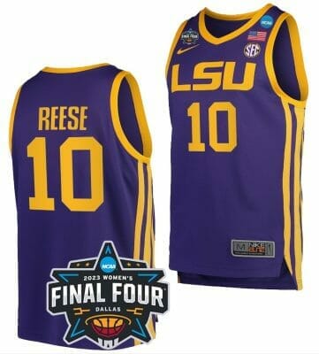 Angel Reese Jersey LSU Tigers College Basketball 2023 National Championship Bound Purple #10, Top Smart Design Angel Reese Jersey LSU Tigers College Basketball 2023 National Championship Bound Purple #10, Top Smart Design