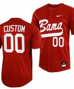 Custom Alabama Baseball Jersey Name and Number NCAA College Full Button Red
