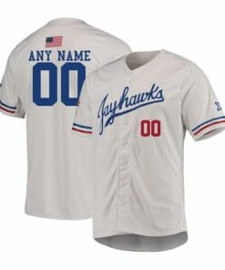 Custom Kansas Jayhawks Jersey Name and Number Baseball NCAA College White