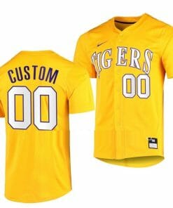 Custom LSU Tigers Jersey Name and Number Baseball NCAA College Gold Elite