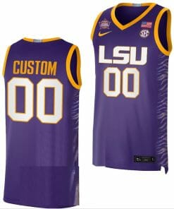 Custom LSU Tigers Jersey Name and Number 2023 NCAA Basketball National Champions Purple