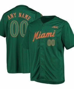 Custom Miami Hurricanes Jersey Name and Number Baseball NCAA College Green
