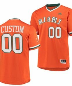 Custom Miami Hurricanes Jersey Name and Number Baseball NCAA College Orange Primegreen